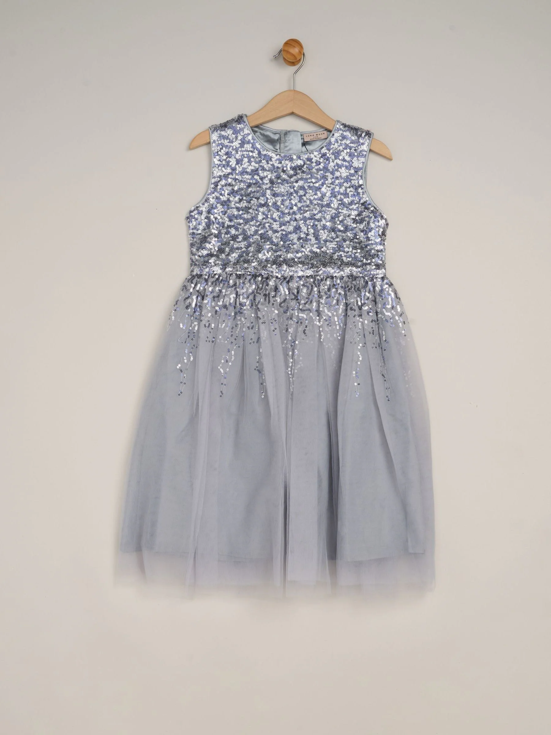 Blauw - Miss Waterfall Sequin Dress and Faux Fur Bolero Set