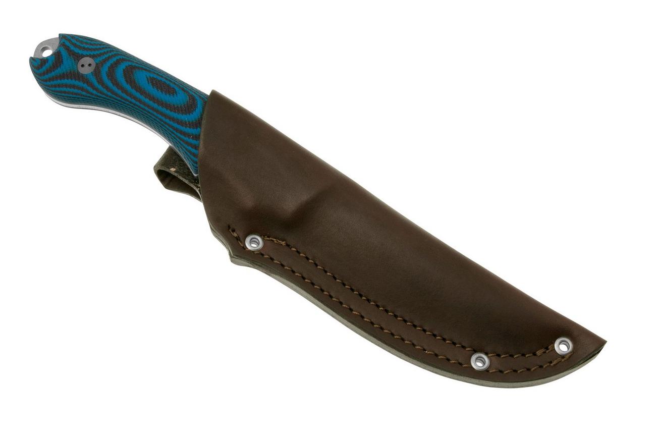 Bradford Knives Guardian 4.2 Microtextured Black Blue G10 3D, CPM-Magnacut, Sabre Grind, Stonewashed Finish, vaststaand mes