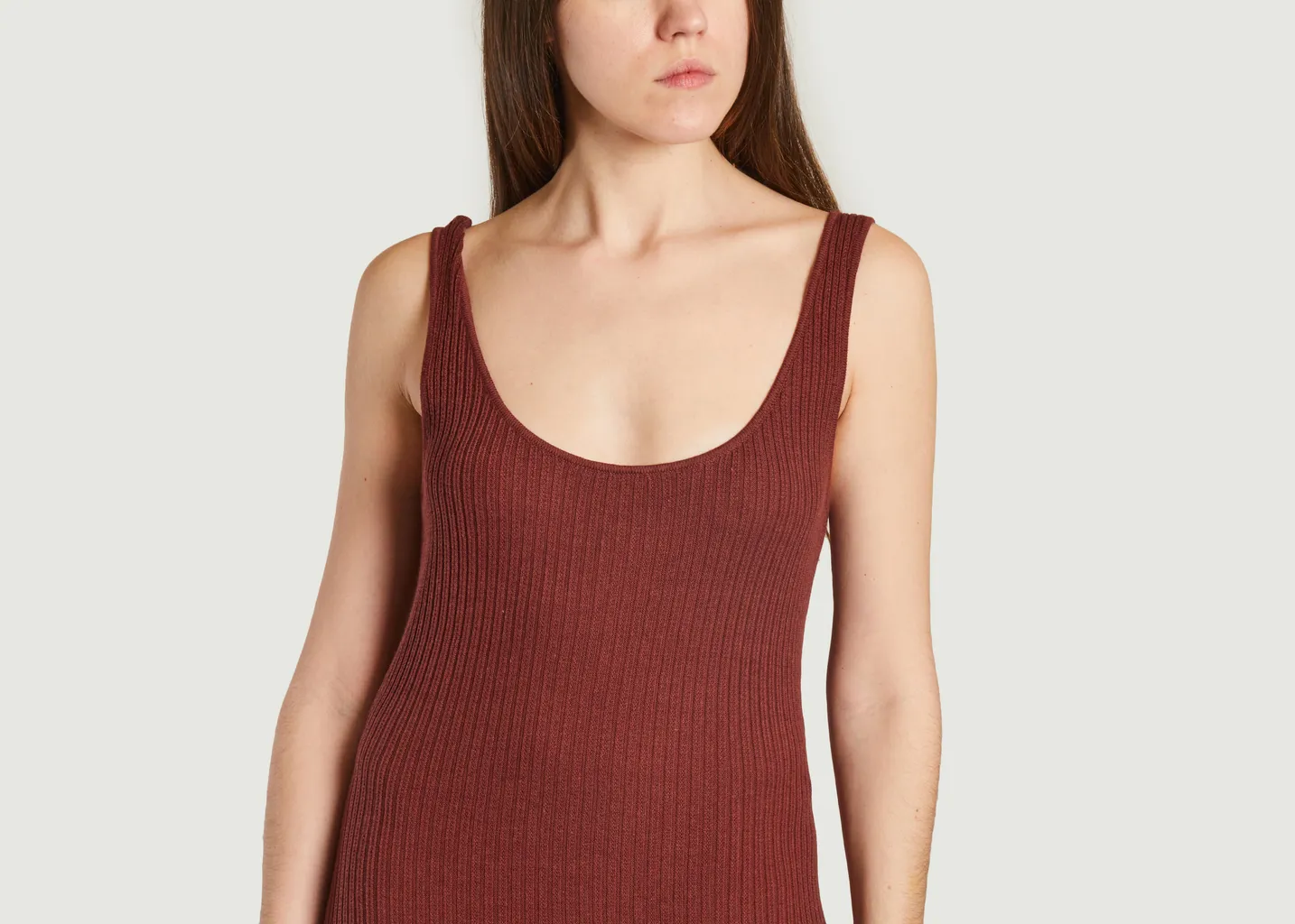 Robe longue ajustée côtelée Rosalba Sessun