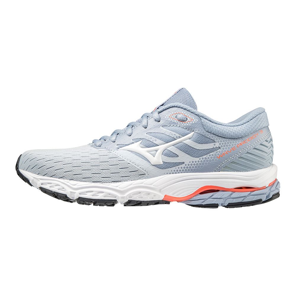 Mizuno WAVE PRODIGY 3 - Chaussures running Femme heather/white/neonflame