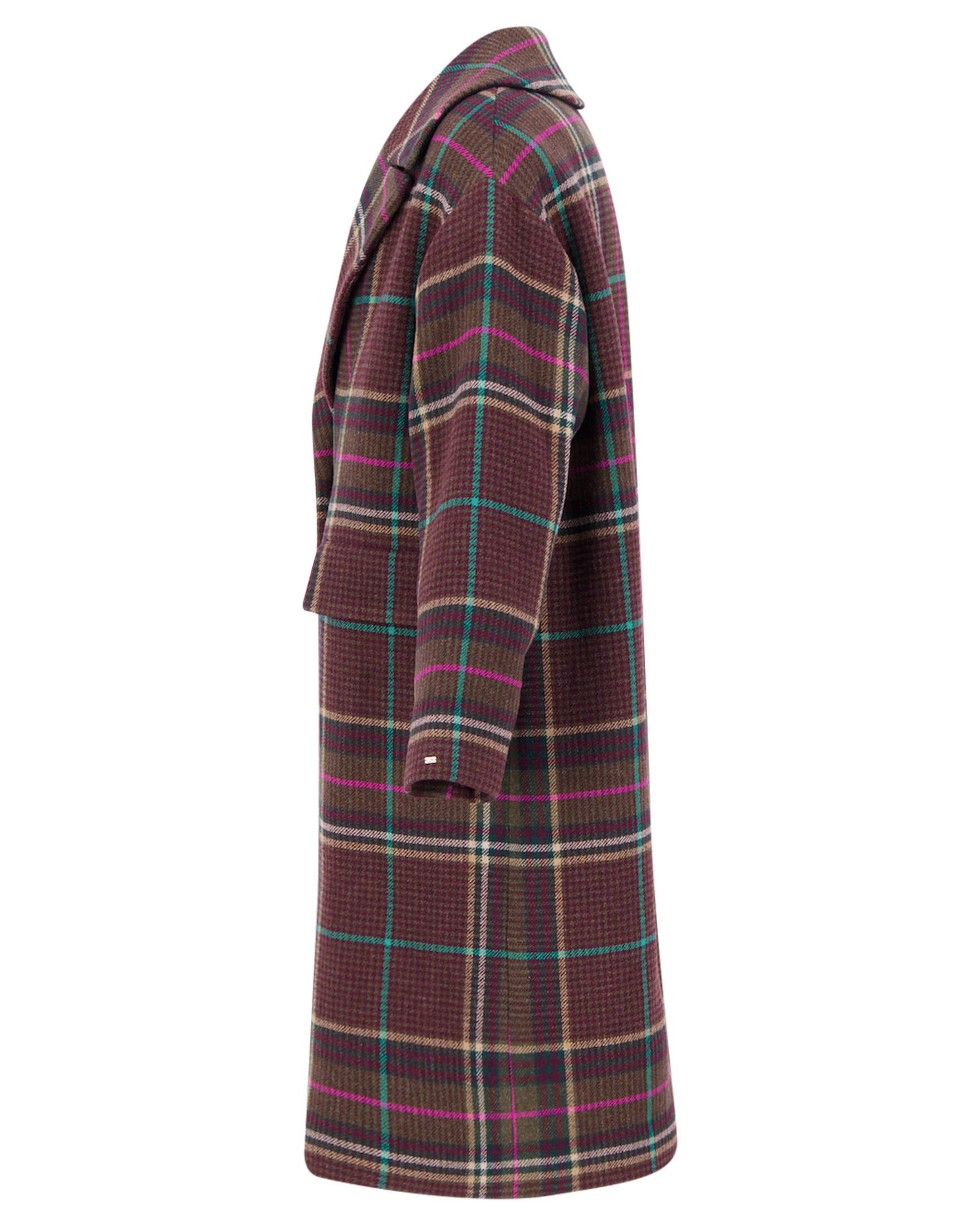 Tommy Hilfiger| Damen Mantel CRV WOOL BLEND CHK SB RLX COAT - Plus Size