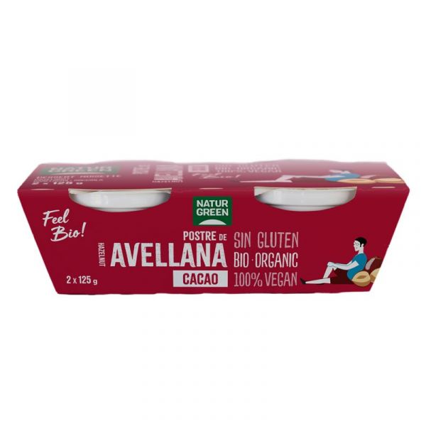 Naturgreen Sobremesa de Chocolate Bio e Avelã 2x125g