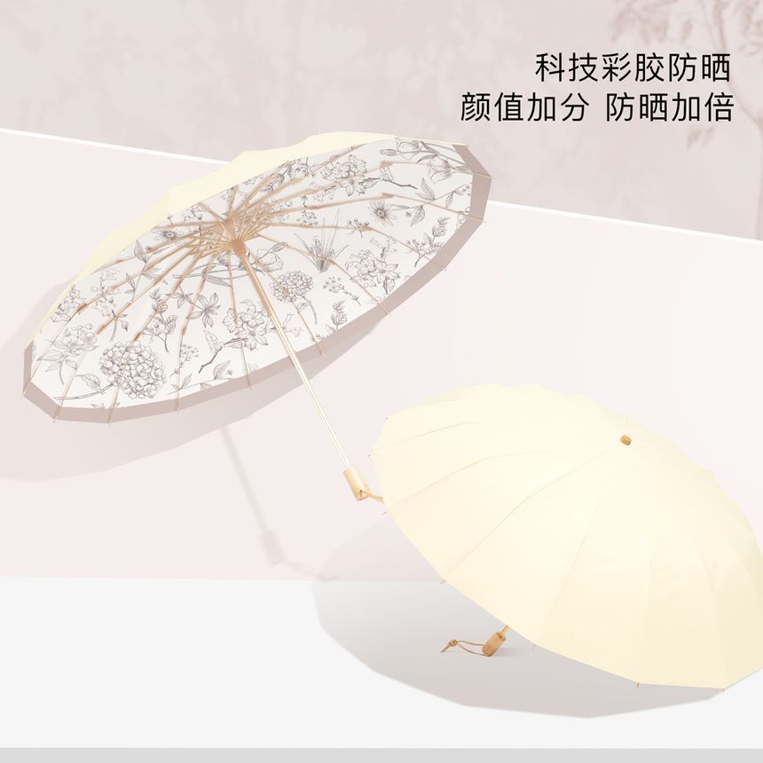 Fenmo - Compacte paraplu met bloemenmotief (diverse designs)
