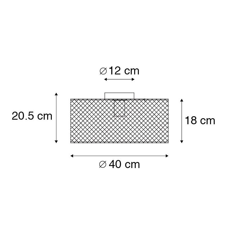 Industriële plafondlamp zwart - Drum Mesh