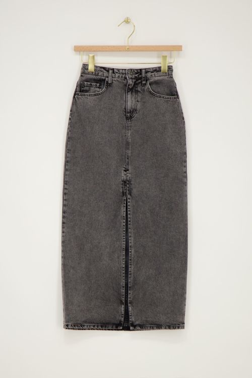Grijze denim midi rok