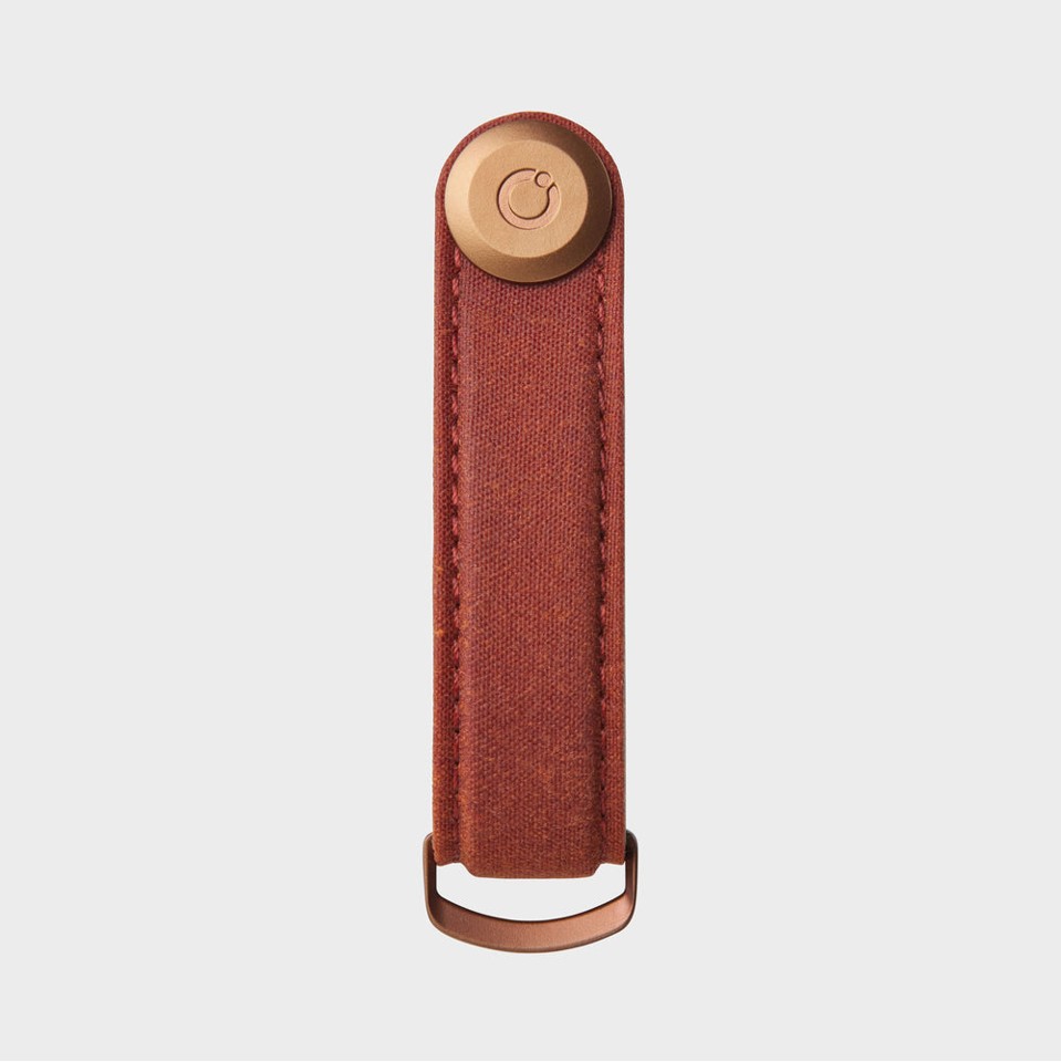 OrbitKey - Waxed Canvas Key Organiser - Brick Red