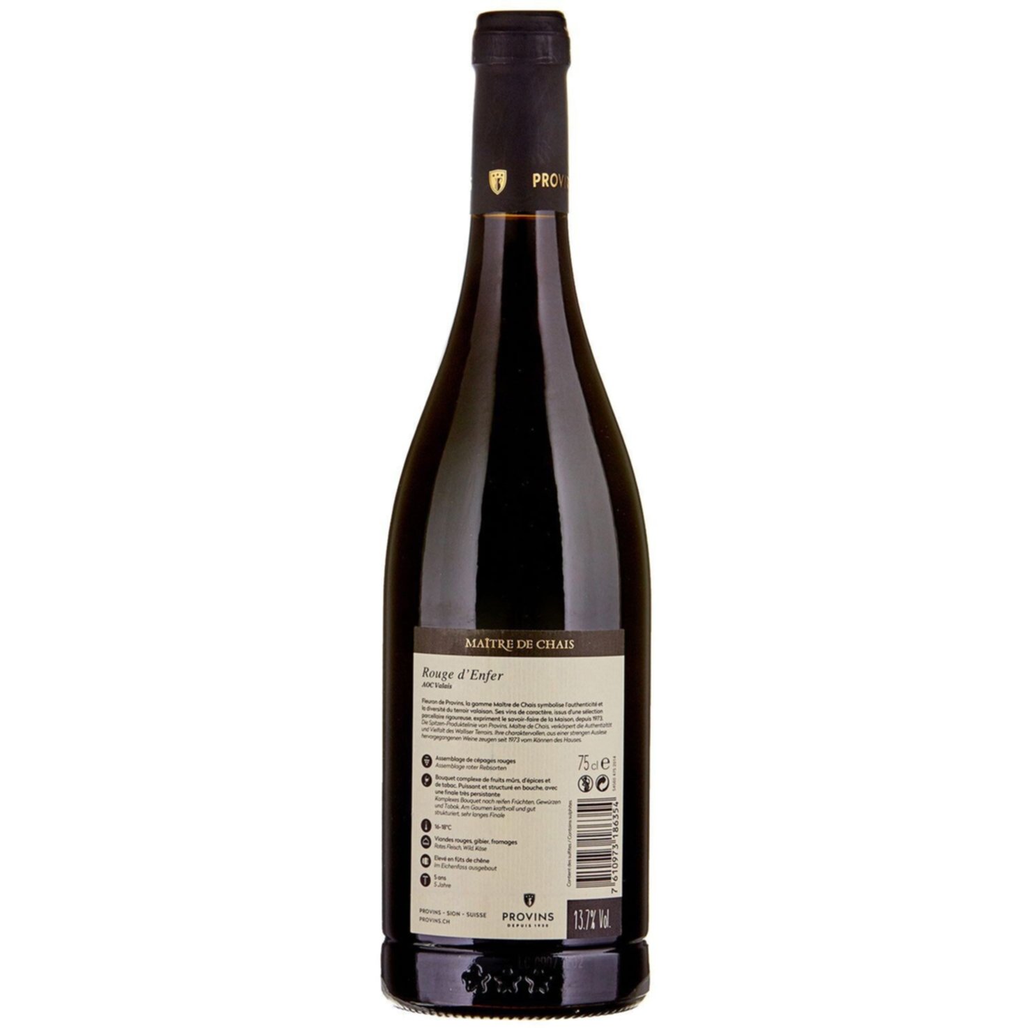 Valais AOC Assemblage Rouge d'Enfer Maître de Chais -75cl