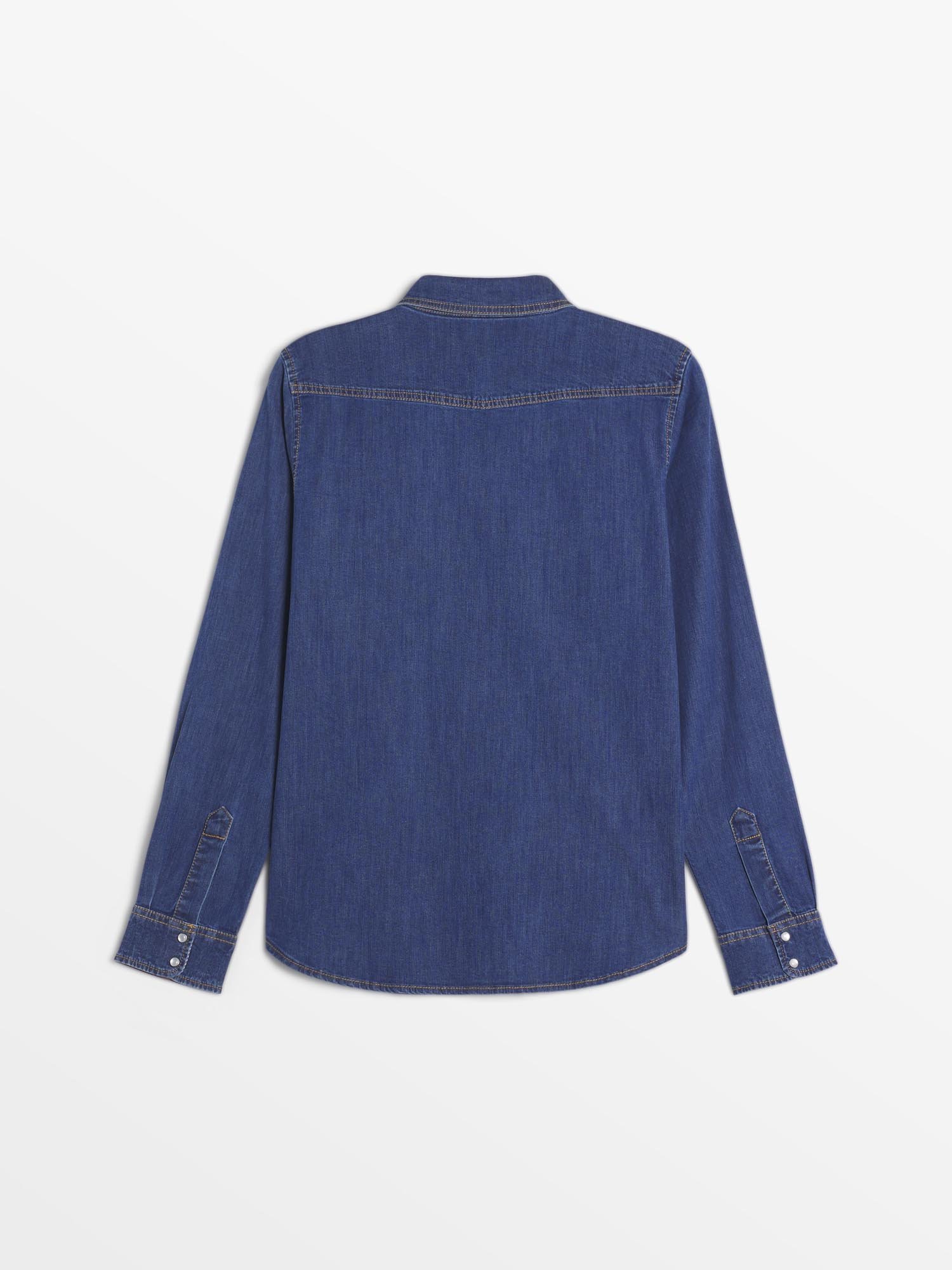 Chemise Femme En Denim Manches Longues Bleu