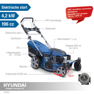 Hyundai grasmaaier benzine 508mm