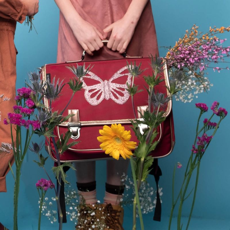 Cartable scolaire Large 41 cm Papillon Rubis