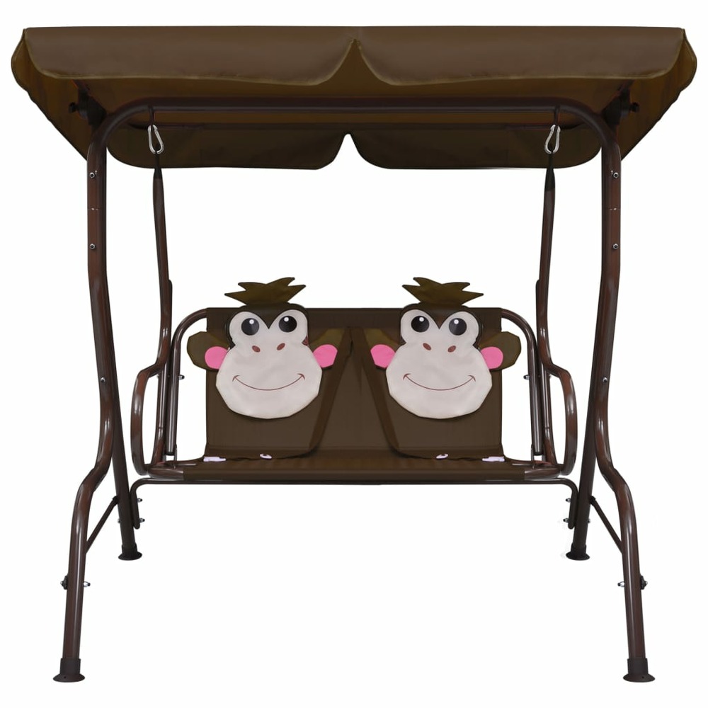 Balancelle pour enfants marron 115x75x110 cm tissu