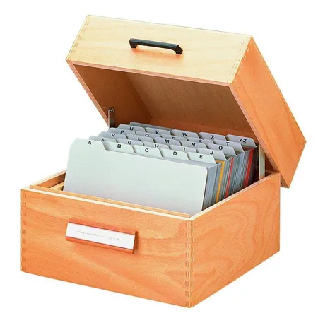 HAN Karteikasten aus Holz für max. 900 Karten A5 quer, 255 x 190 x 250 mm