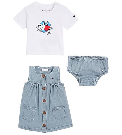 Tommy Hilfiger S?t - Kjole/T-shirt/Bloomers - Denimstripe
