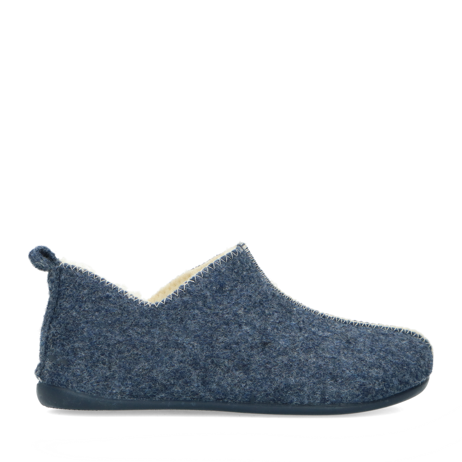 Blauwe pantoffels met wol