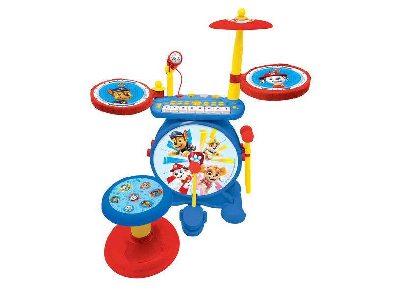 Lexibook Musikinstrument Paw Patrol Elektronisches Schlagze Ein komplettes Schlagzeug mit Keyboard und Sitz