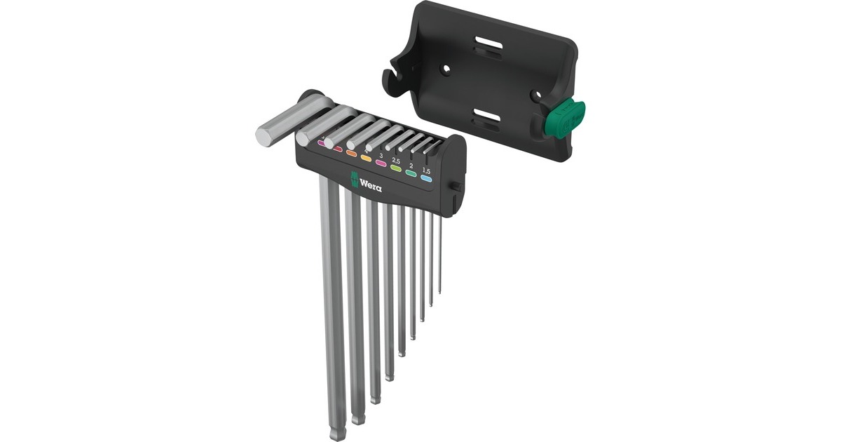 Wera950/9 Hex-Plus 8 Stiftsleutelset  (Chroom, 10‑delig, metrisch, verchroomd)