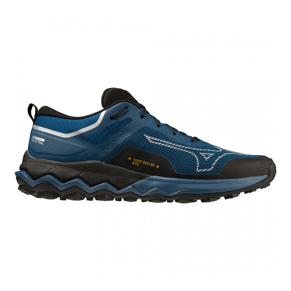 Mizuno WAVE IBUKI 4 GTX - Chaussures trail Homme blue opal/black/zinnia