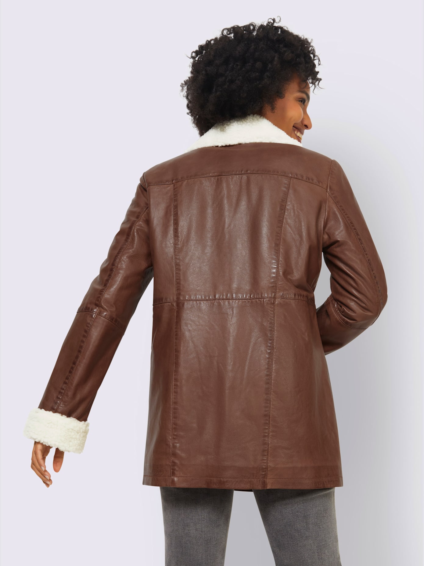 Manteau en cuir cuir agneau nappa