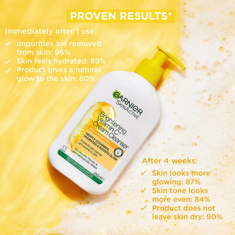 Garnier Skinactive Vitamin C Cleansing Gel For Dull Skin - 250 ml.