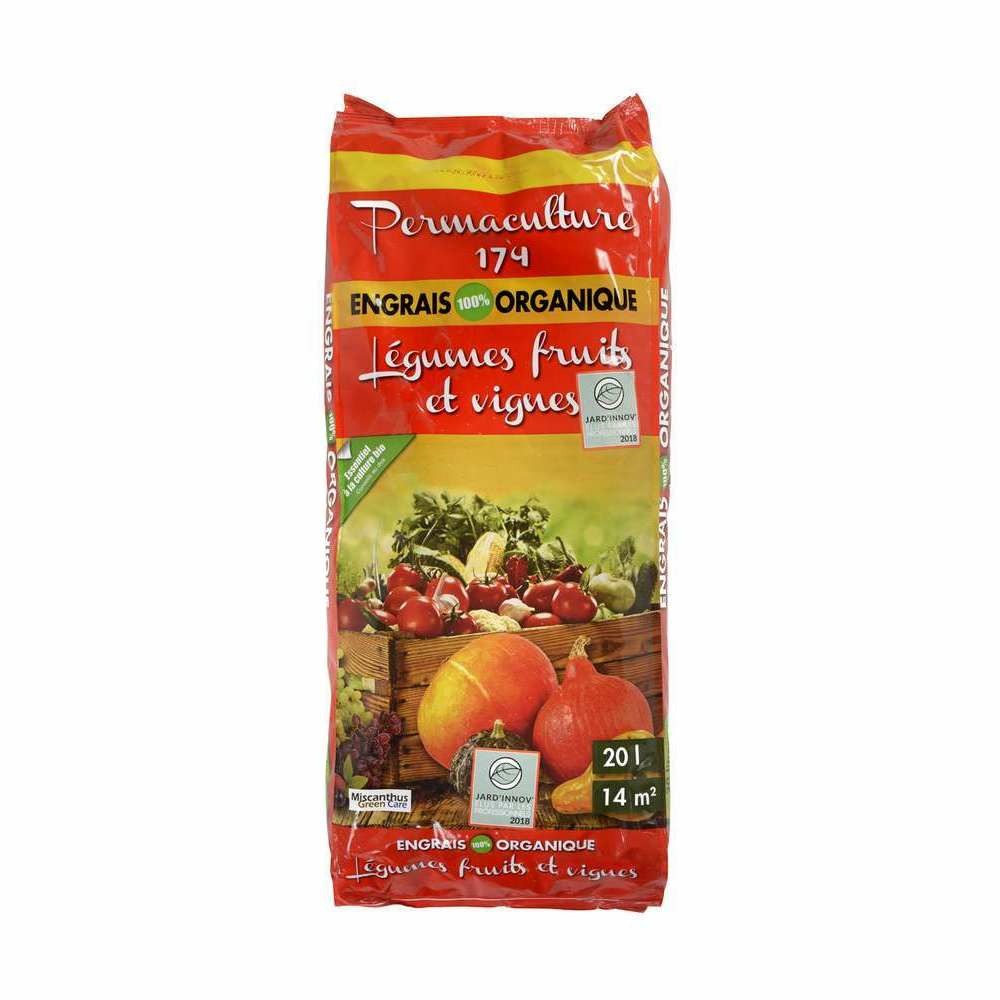 Engrais organique pour légumes fruits et vignes - sac de 20 litres
