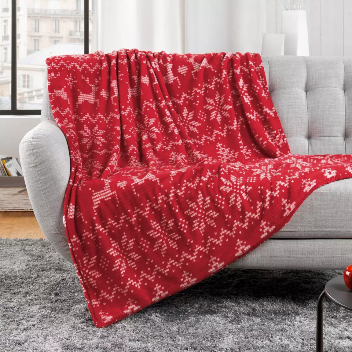 Plaid polaire avec poche (125 x 150 cm) Holly Rouge