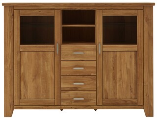 Highboard LOFT 202 x 151 cm Eiche braun