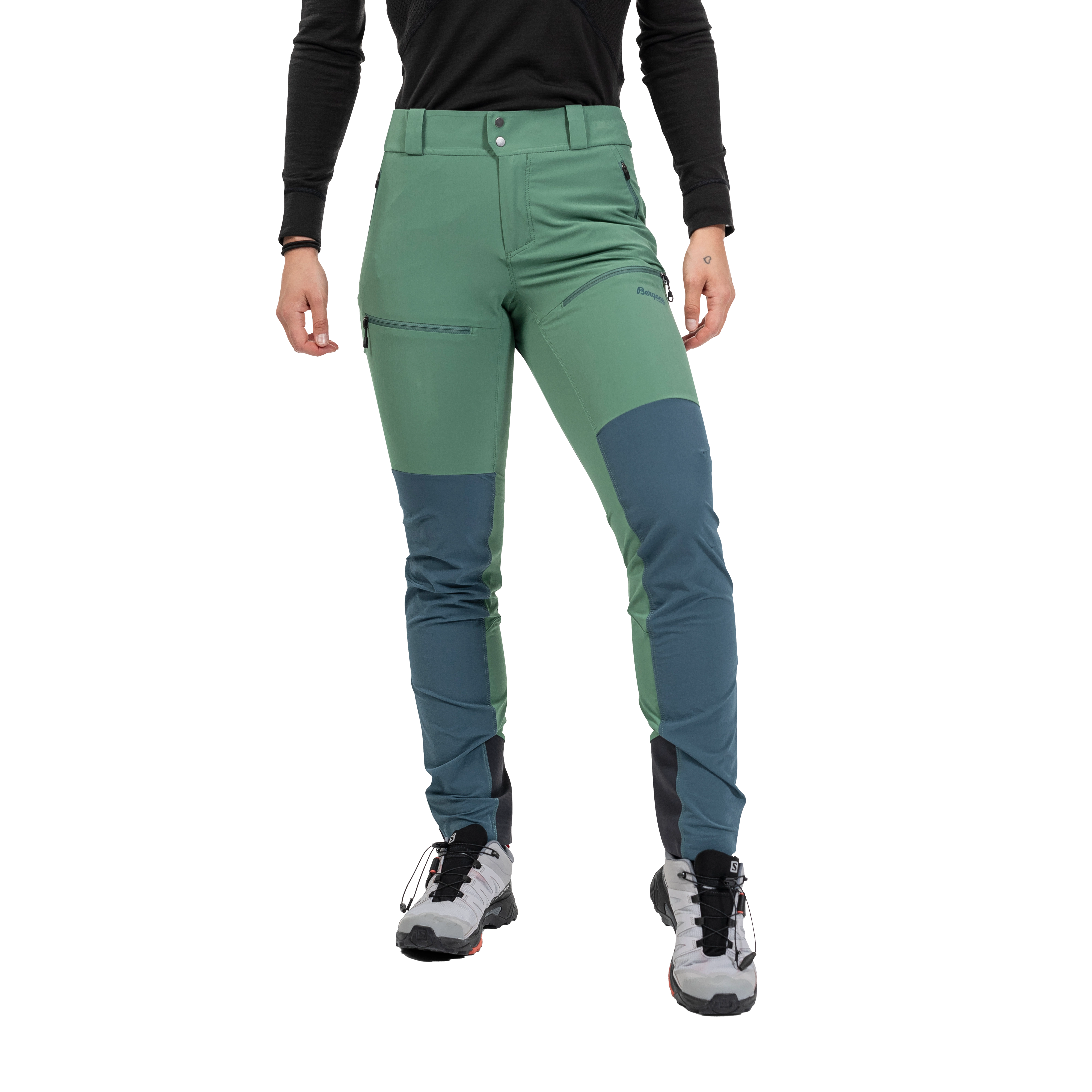 Rabot Softshell Pants Women Dark Jade Green / Orion Blue