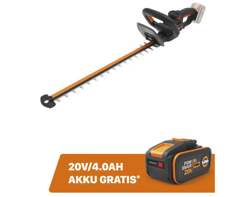 WORX NITRO WG263E.9 20V snoerloze heggenschaar + GRATIS bonusartikel: 20V accu WA3644 (4,0Ah)