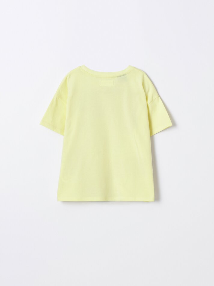 Camiseta maxi estampada da Minnie Mouse ©DS - Amarelo Claro