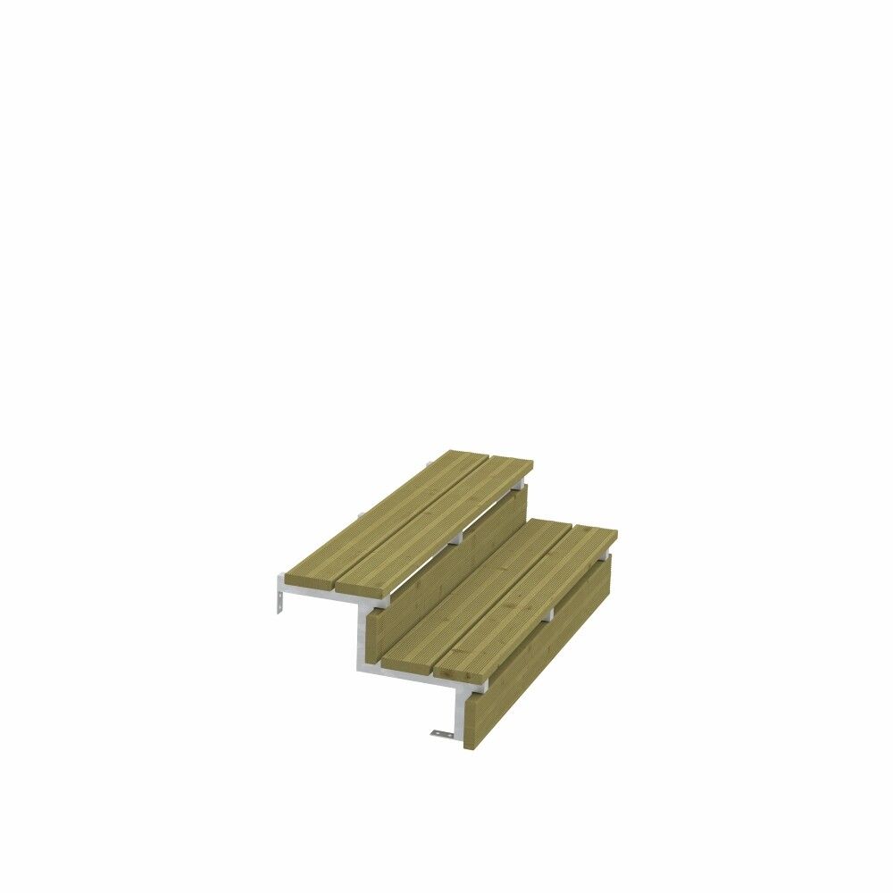 TERRASSETRAPP PLUS 2-STEG 34,2° STÅL 54X37X120CM
