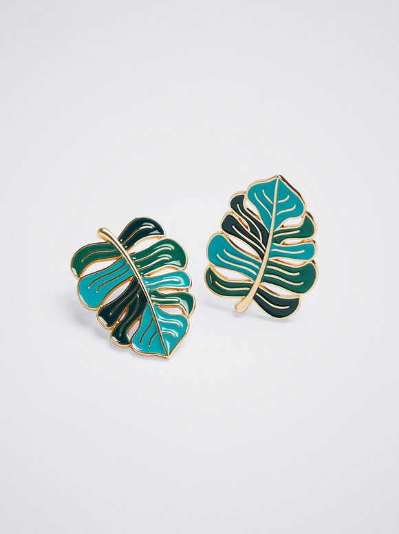 Brincos de Folha Esmaltada - Multicoloridos