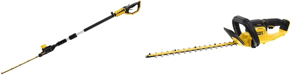 Dewalt 18V Akku-Stabheckenschere DCMPH556N (55 cm Schwertlänge, 25mm Schnittkapazität) & bürstenlose Akku-Heckenschere / Strauchschere (18V, 55 cm Schwertlänge, 25 mm Schnittstärke), ‎DCMHT563N-XJ