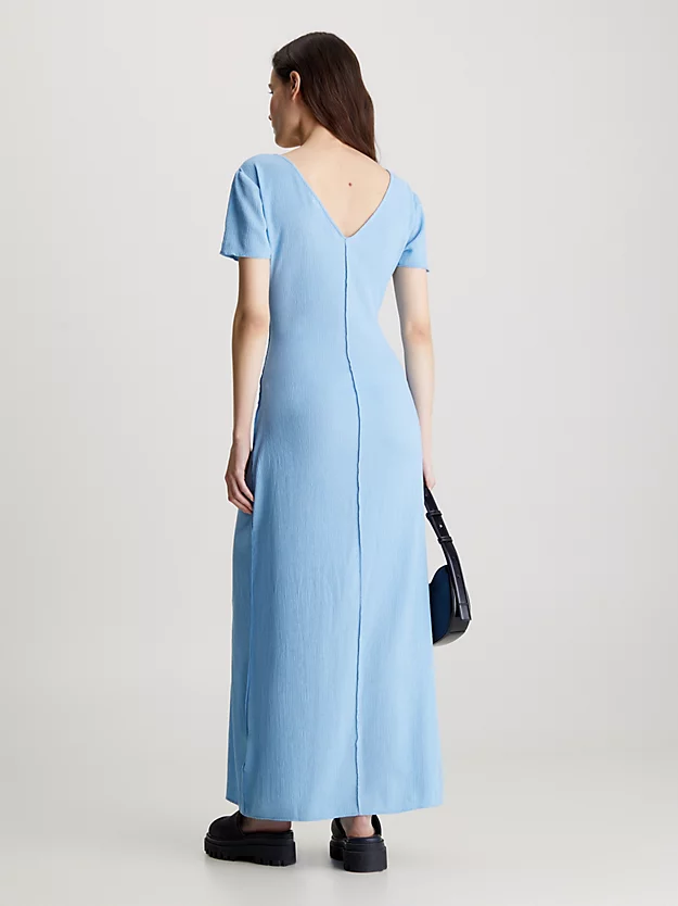 Vestido longo curto com babados