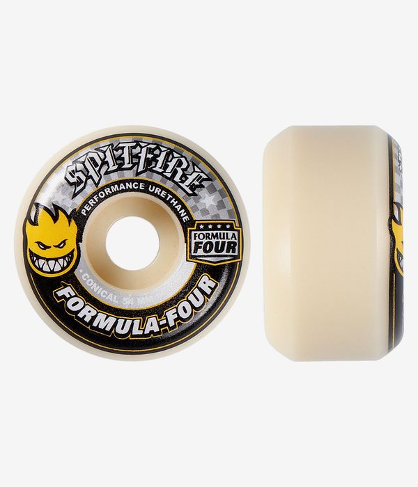 Spitfire Formula Four Conical Rollen (white yellow) 54 mm 99A 4er Pack