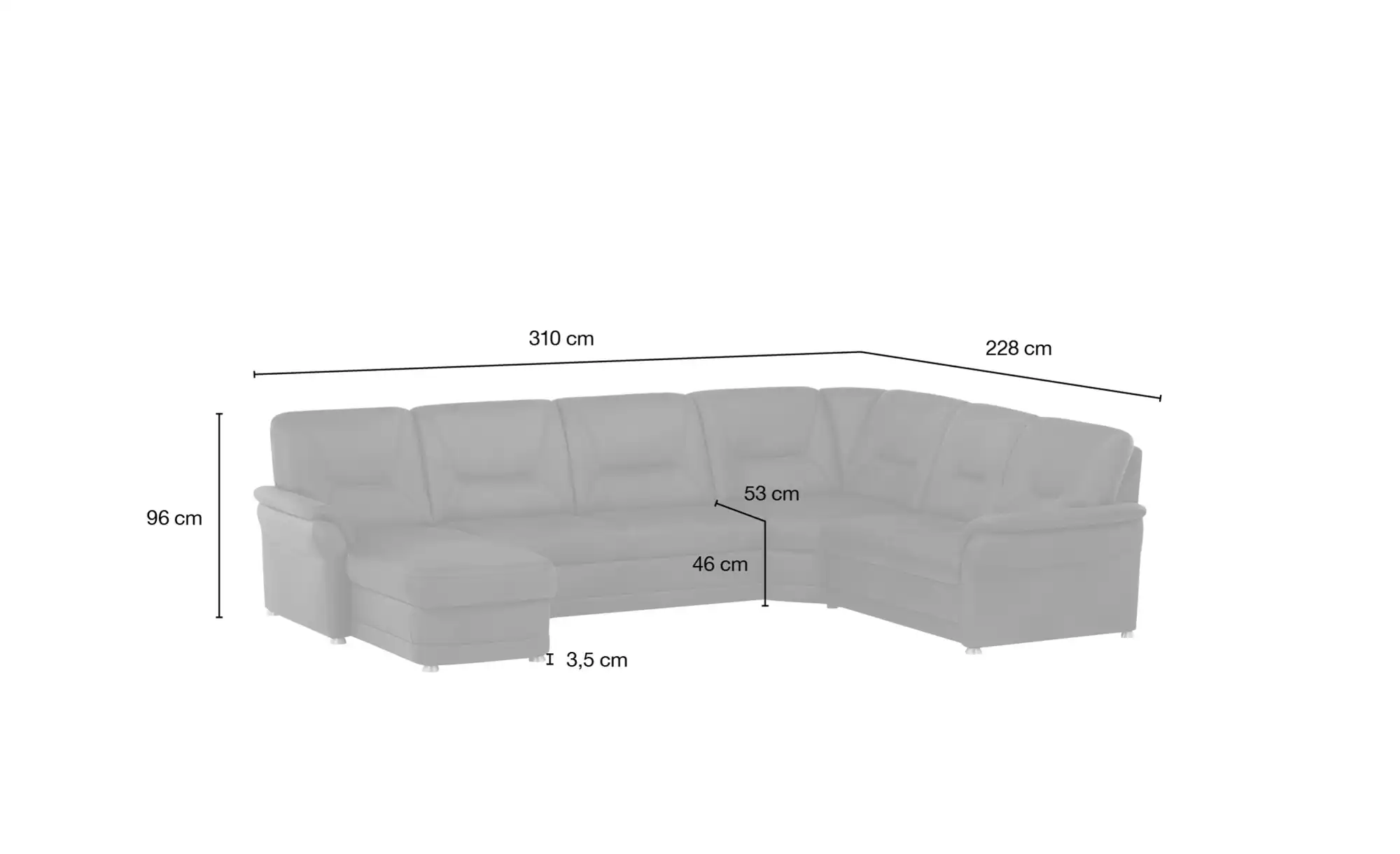 meinSofa Wohnlandschaft aus Mikrofaser Edda