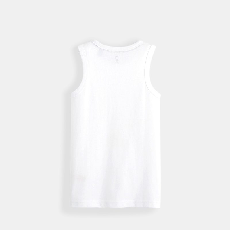 Débardeur uni en coton écoresponsable blanc garçon