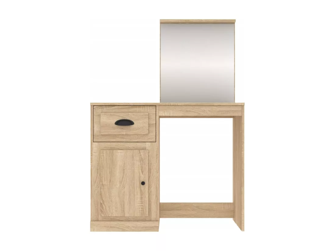 Coiffeuse avec miroir chêne sonoma 90x50x132,5 cm