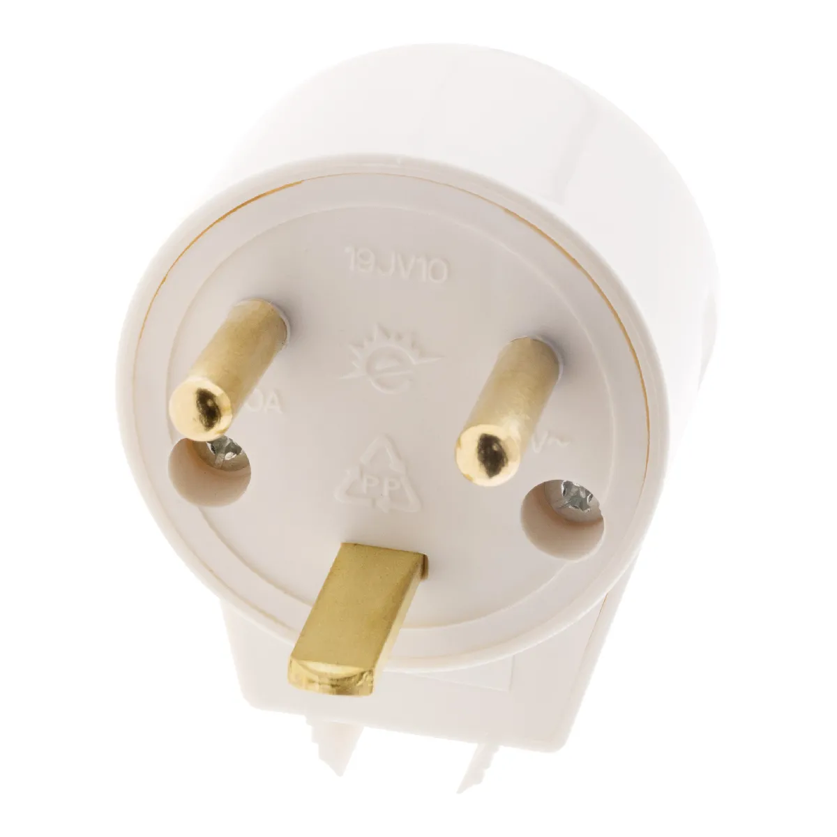 Zenitech Lot de 5 Fiches Mâles 20A - Blanc
