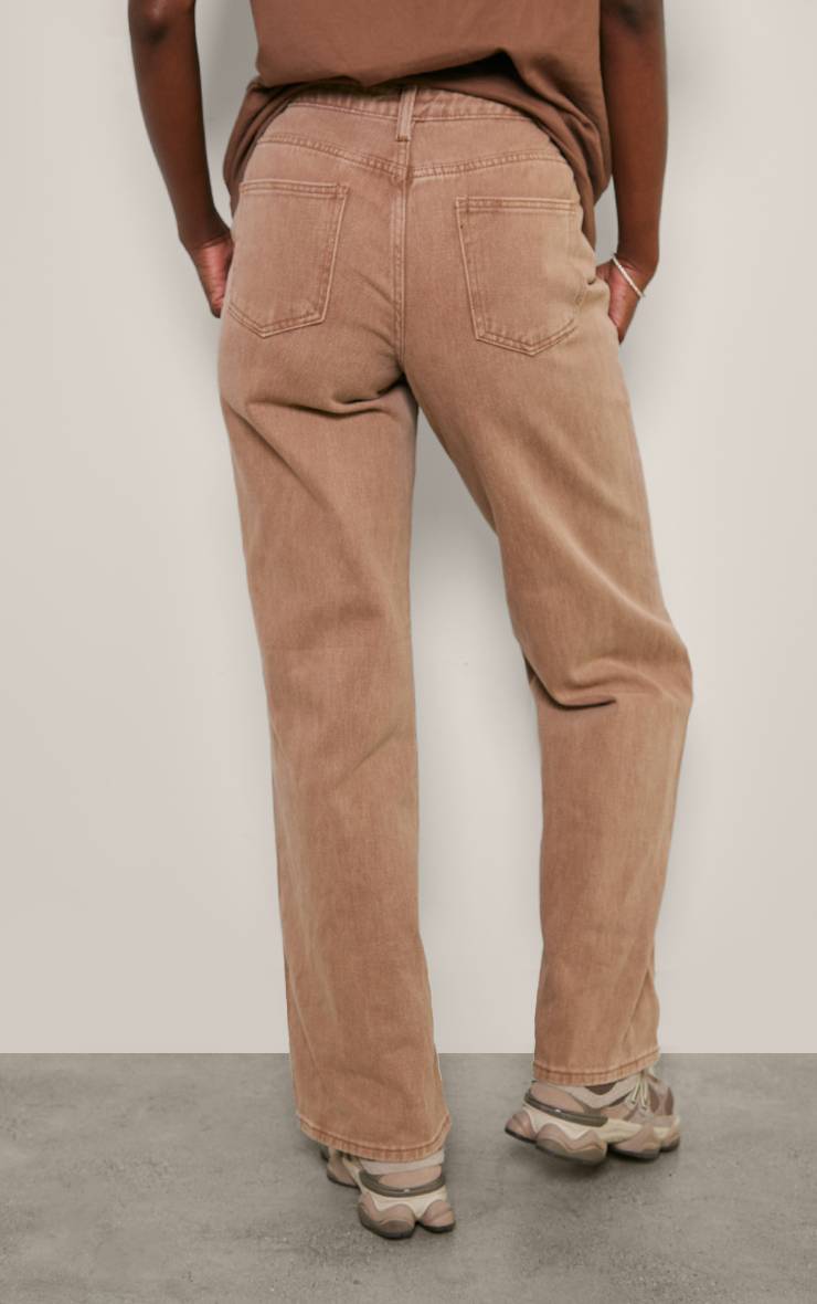 Jean Droit Taille Mi-haute Délavé Pour Grandes Tailles