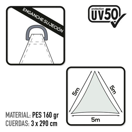 Toldo triangular de sombreamento para jardim Aktive