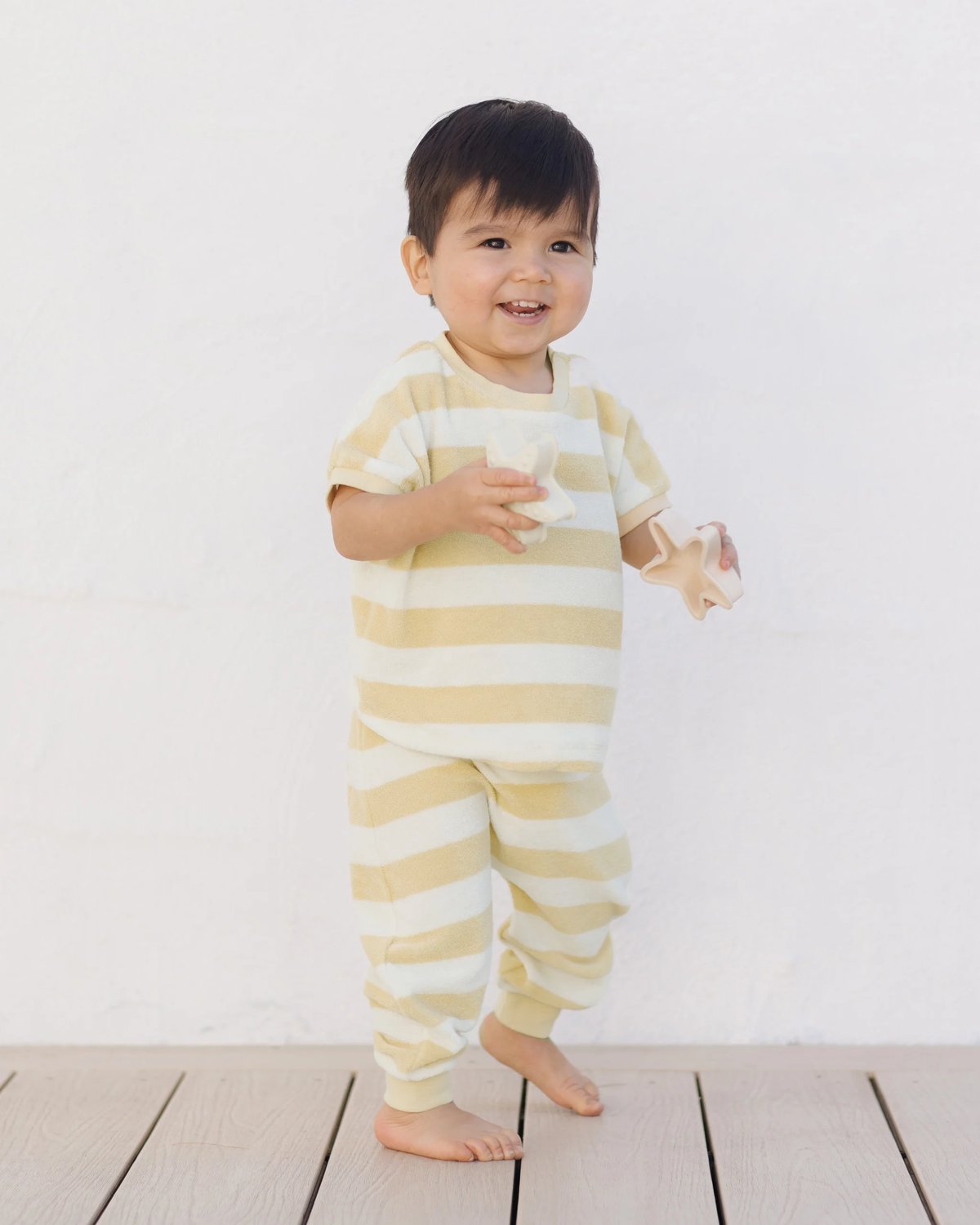 T-Skjorte & Bukse Sett – Terrystoff i Øko Bomull | Terry Tee + Pant Set