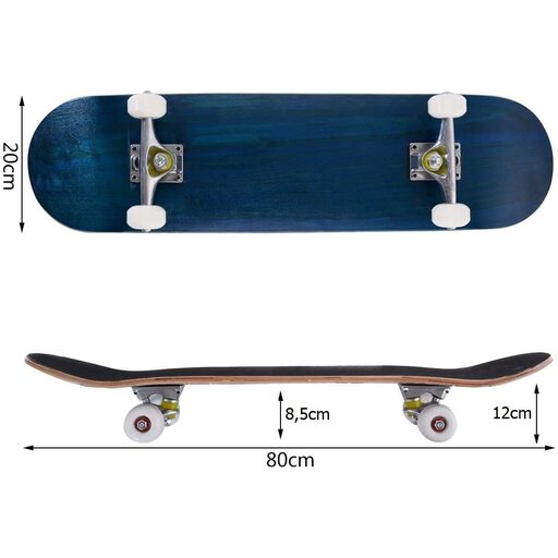 Skates Monopatín 79 X 20 Cm Con 4 Pu Ruedas Costway