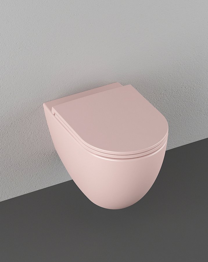 Isvea Infinity randloos toilet 53x36,5cm mat roze