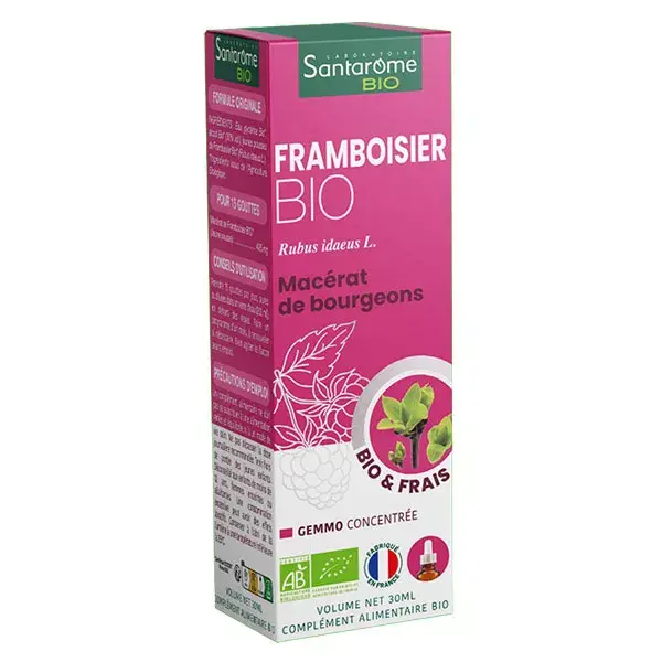 Santarome Bio - Bourgeon Framboisier Bio - Gémmothérapie - Flacon de 30ml