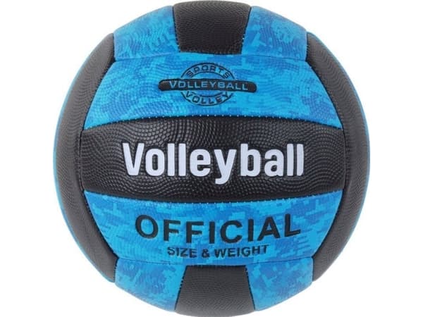 LeanToys volleyballball blå og svart størrelse 5 fargerik