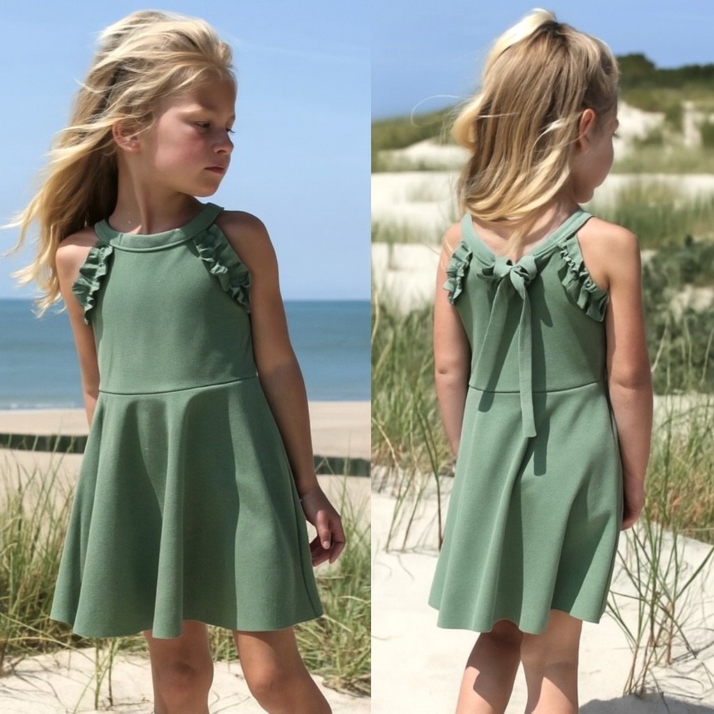 Bow back dress - Green
