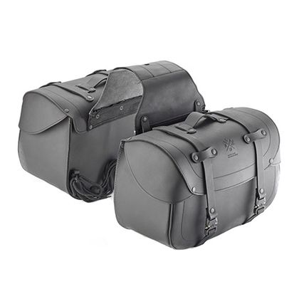 Sacoches cavalières Kappa KMLW01 CUIR (2 x 28 LITRES) Universel - Noir