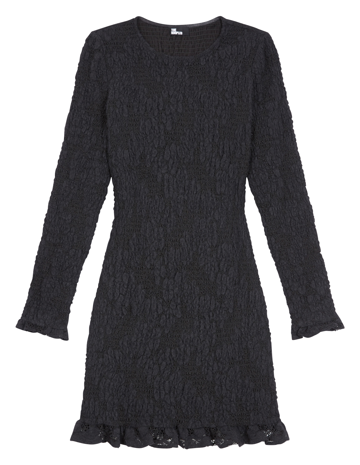 Robe courte en dentelle | Noir