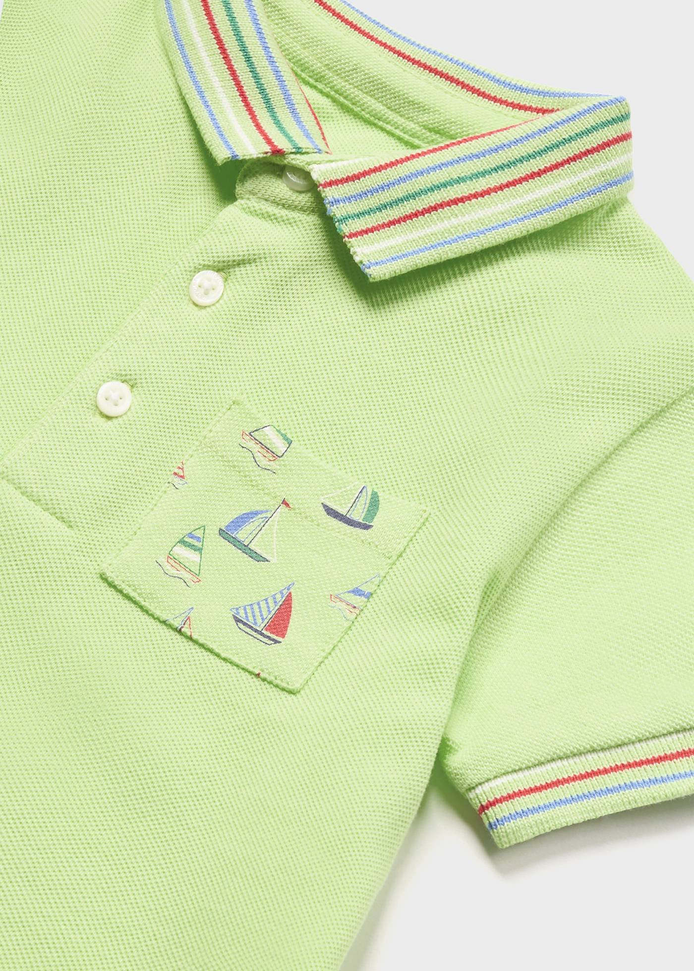 Camisa polo com estampa feita de algodão sustentável para bebês