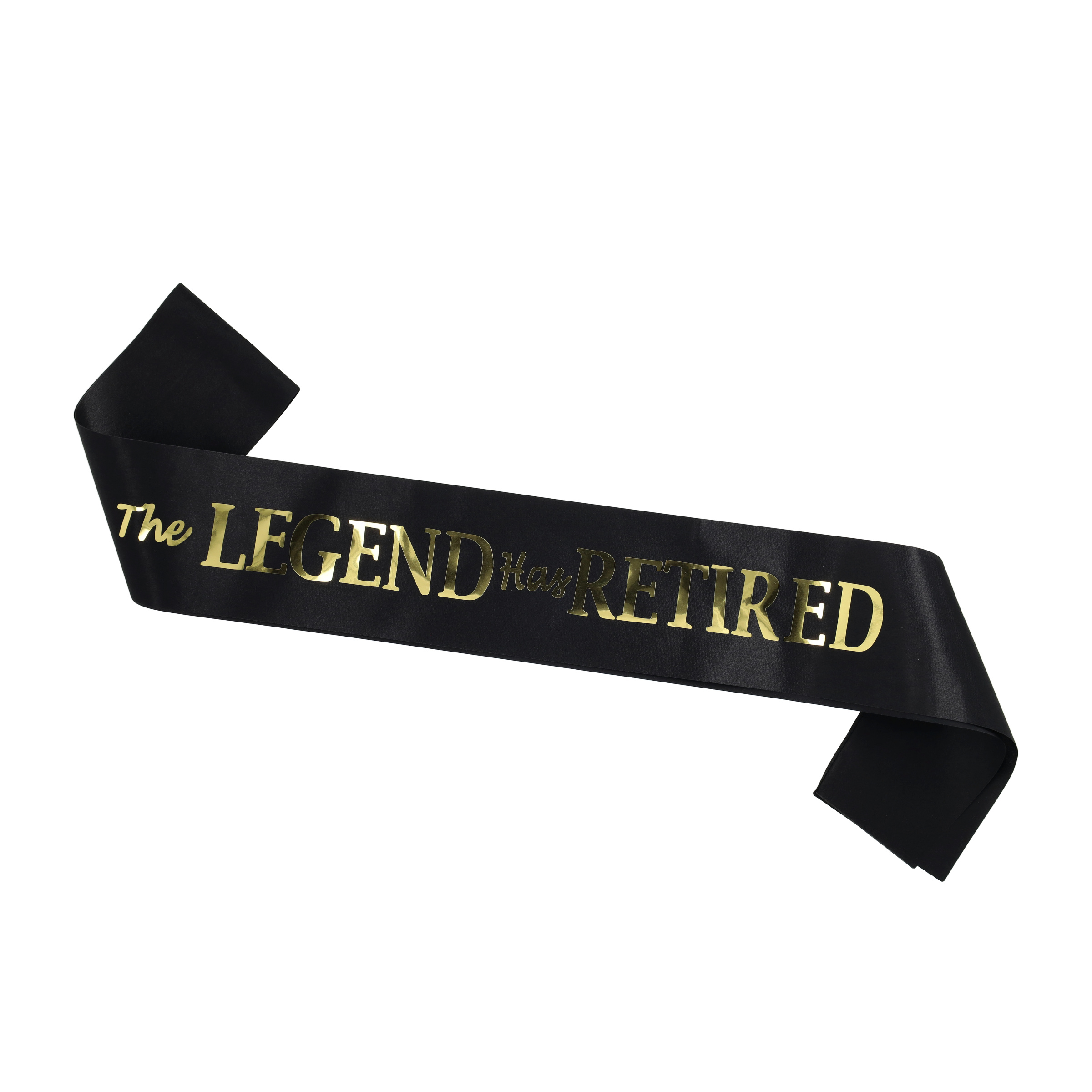 (Ø65cm) Pensionierungs Party Accessoire Renten Schärpe Ruhestands Abschieds Geschenk - Schwarz / Gold